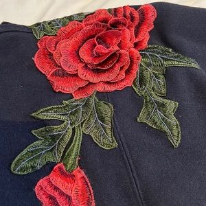 LF vintage rose embroidered sweatshirt